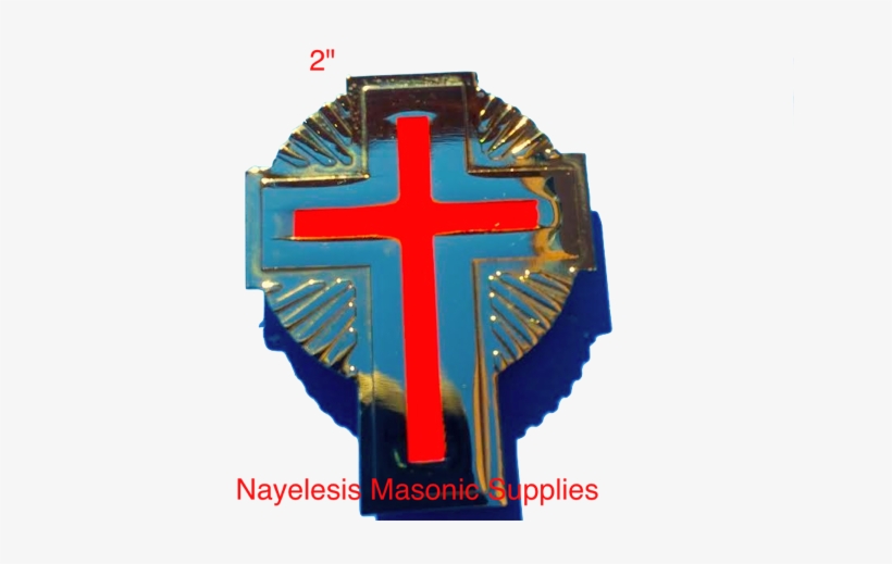 Kt Christian Knight Templar 2" Inch Gold Plated Cross - Templar Golden With Red 2" Uniform And Hat Cross York, transparent png download