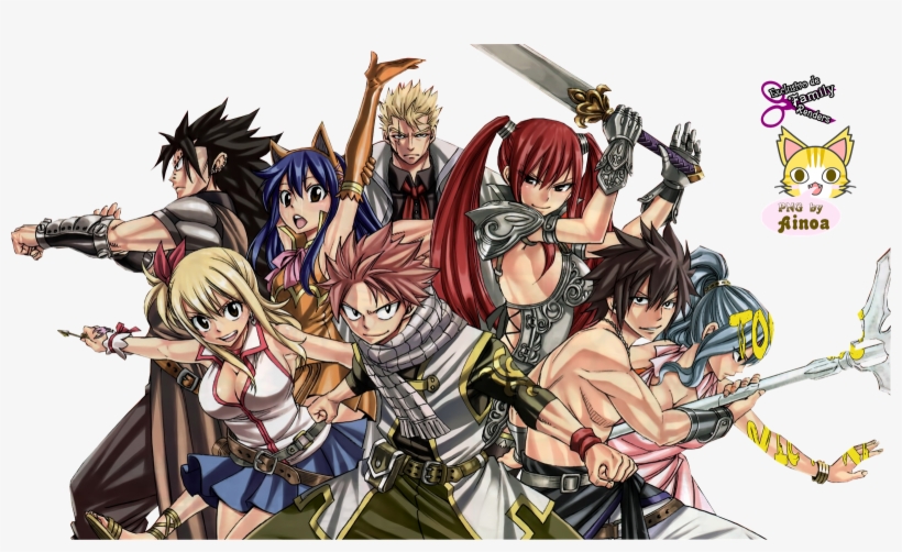 Fairy Tail - Fairy Tail Natsu Lucy Gray Erza Wendy, transparent png download