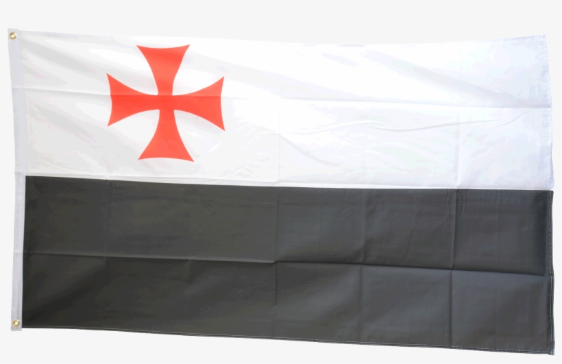 Templar Cross Black-white Flag, transparent png download