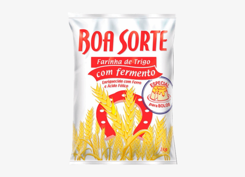 Farinha De Trigo Boa Sorte Com Fermento 1kg - Farinha De Trigo Boa Sorte Com Fermento, transparent png download