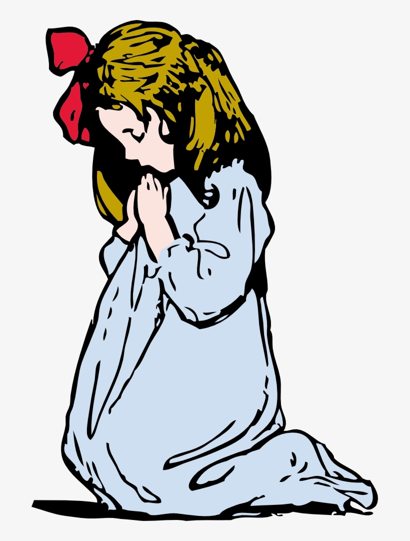 Onlinelabels Clip Art - Girl Praying Clip Art, transparent png download