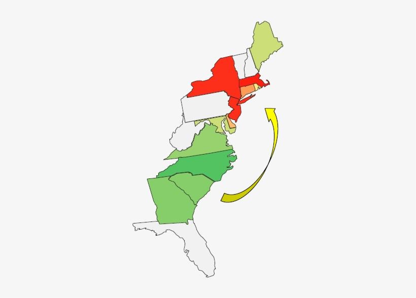 Electricity Costs More In The Northeast, So Offshore - East Side Of Us Map, transparent png download