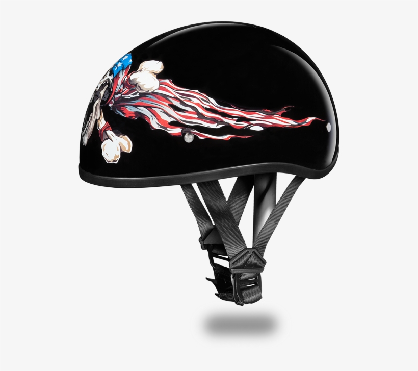 D - O - T - Daytona Skull Cap- W/ Patriot - Dot Motorcycle Half Helmet With Patriot Skull Size, transparent png download
