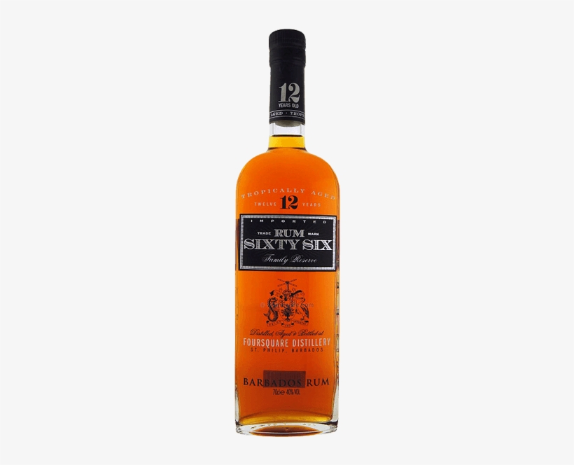 Rum Sixty Six 12 Year Old - Rum Sixty Six Family Reserve 12 Year Old Dark Rum, transparent png download