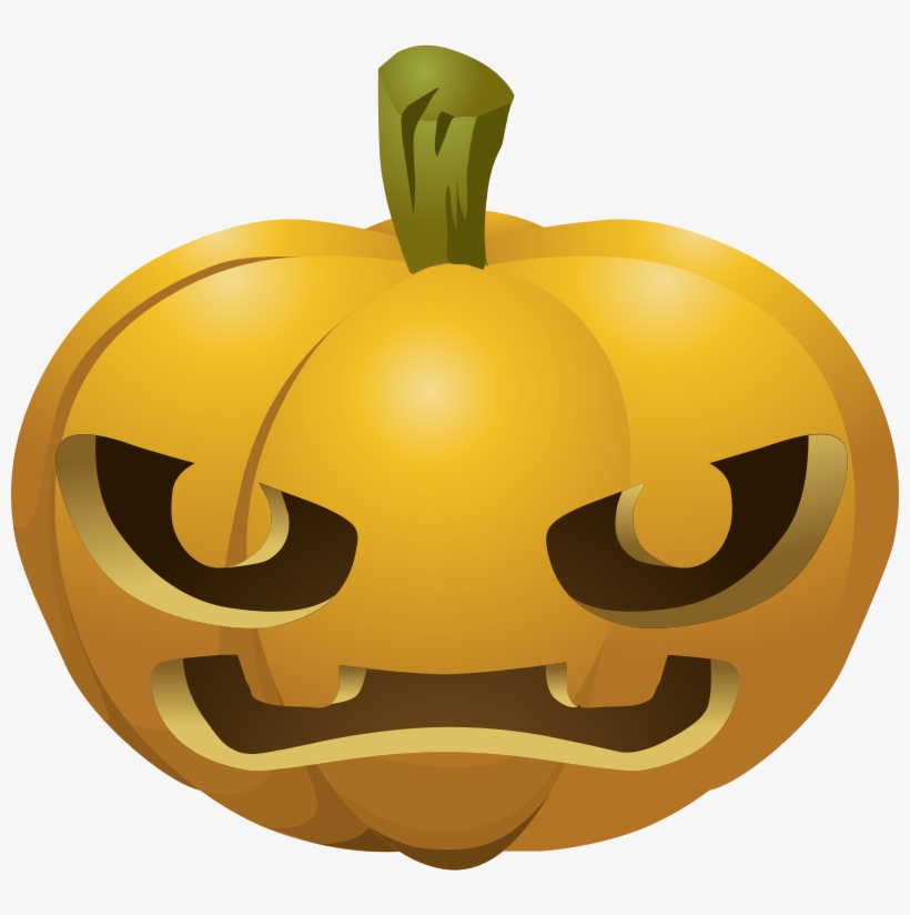 Free Menacing Jack O Rsquo Lantern Clip Art - Carved Pumpkin Clipart, transparent png download