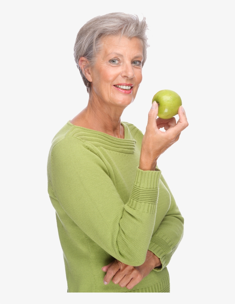 Senior Eating Apple - Eating An Apple Png, transparent png download