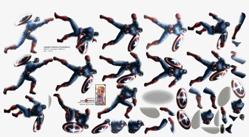 Click For Full Sized Image Captain America - Avengers Alliance Capitan America, transparent png download