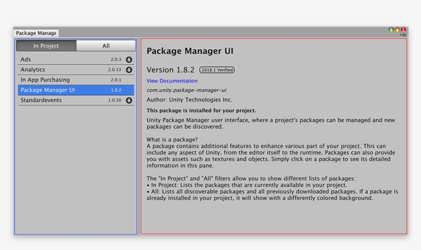 Unity Package Manager - Package Manager Window Unity, transparent png download