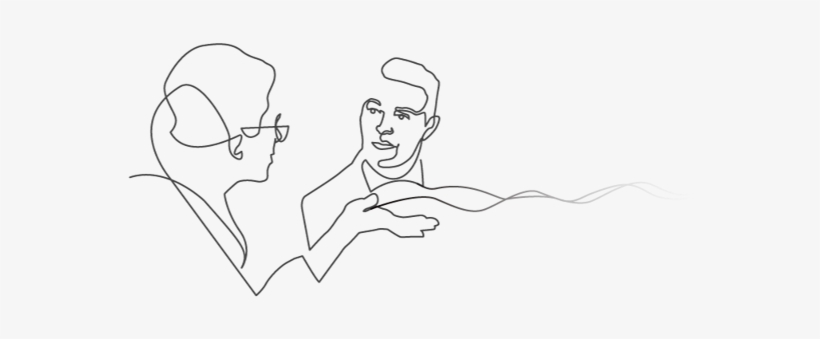 Two Folks Talking Crop - Line Art, transparent png download