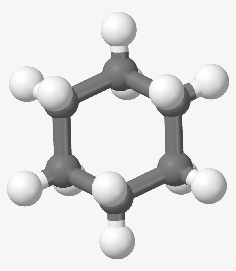 Cyclohexane 3d Balls B - Cyclohexane Ball And Stick Model, transparent png download