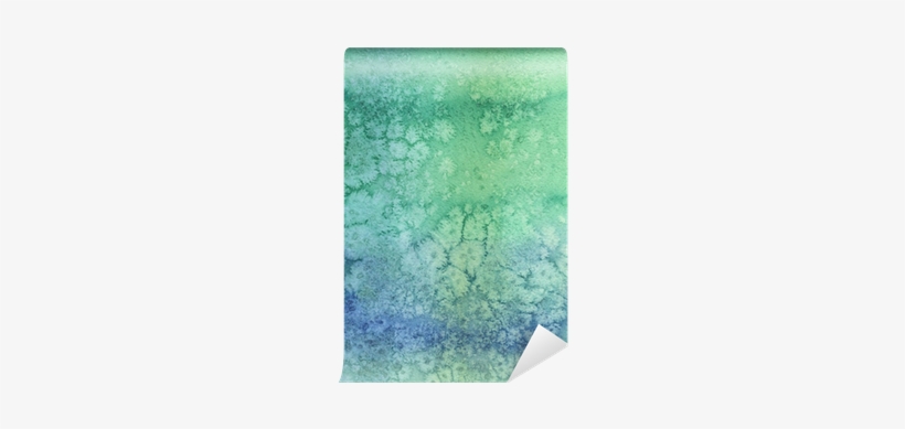 Greenish-blue Background Made With Watercolors Wall - Watercolor Painting, transparent png download