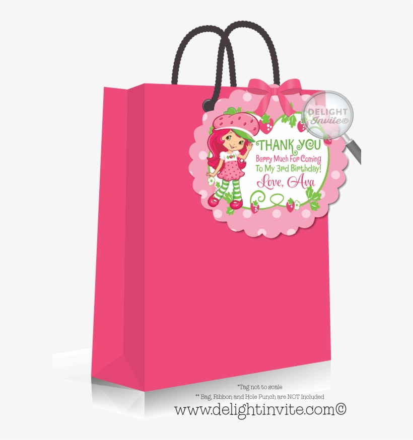 Strawberry Shortcake Birthday Party Favor Tags - Birthday Invitation Strawberry Shortcake, transparent png download