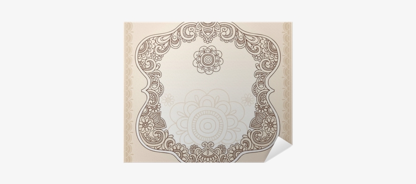 Henna Tattoo Paisley Doodle Frame Vector Poster • Pixers® - Circle, transparent png download
