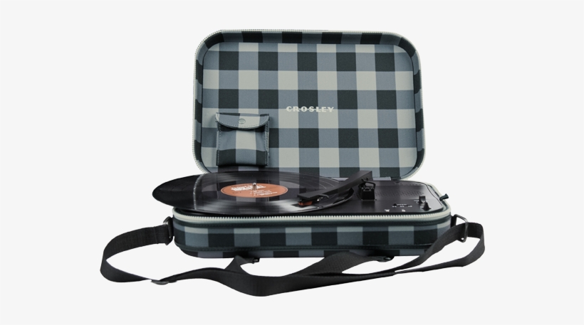 Messenger Turntable In Grey & Black Checkerboard Design - Crosley Radio Messenger Turntable, Blue, transparent png download