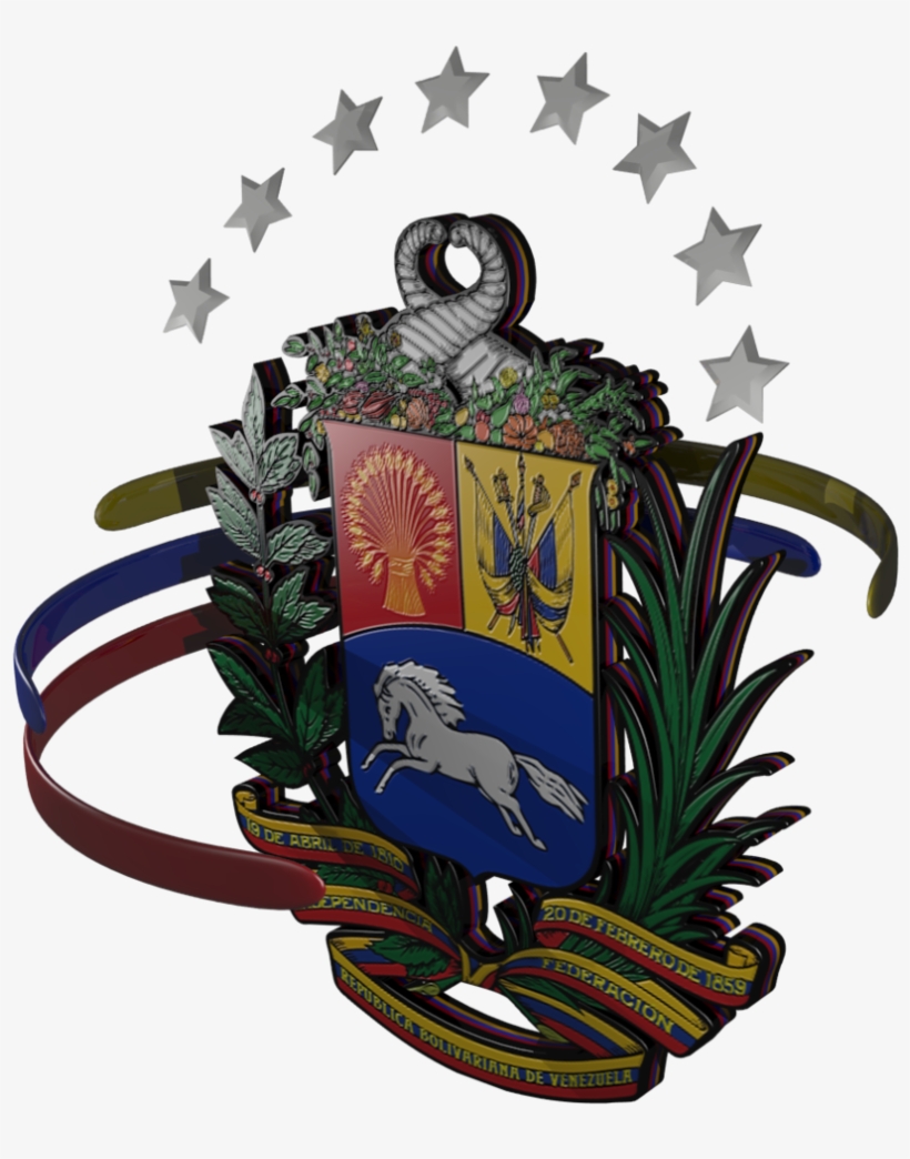 Escudo De La República Bolivariana De Venezuela En - Coat Of Arms Of Venezuela, transparent png download