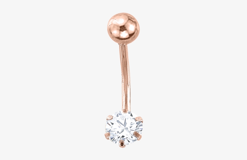 Belly Piercing In Red Gold - 1.55 Ct Forever One Moissanite Round Micro Pave Engagement, transparent png download