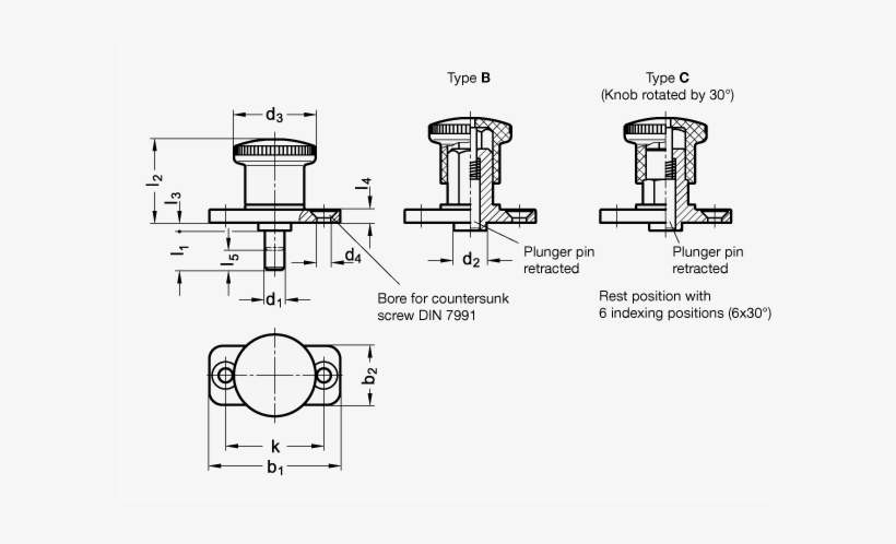Mini Indexing Plungers With And Without Rest Position - Spring, transparent png download