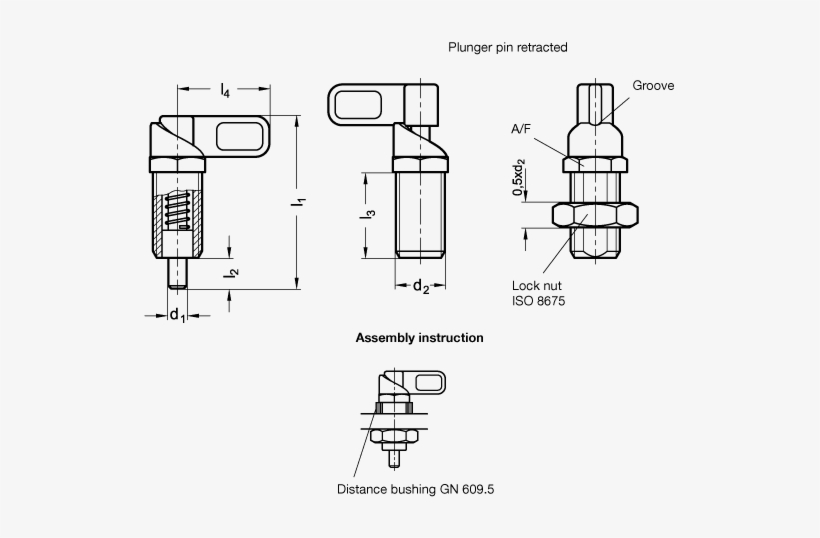 Cam Action Indexing Plungers Threaded Body Zinc Die - Diagram, transparent png download