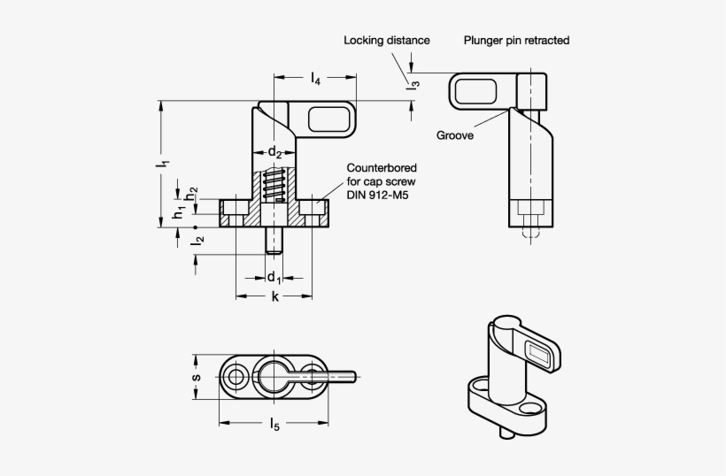 Cam Action Indexing Plungers With Flange For Surface - Flange, transparent png download
