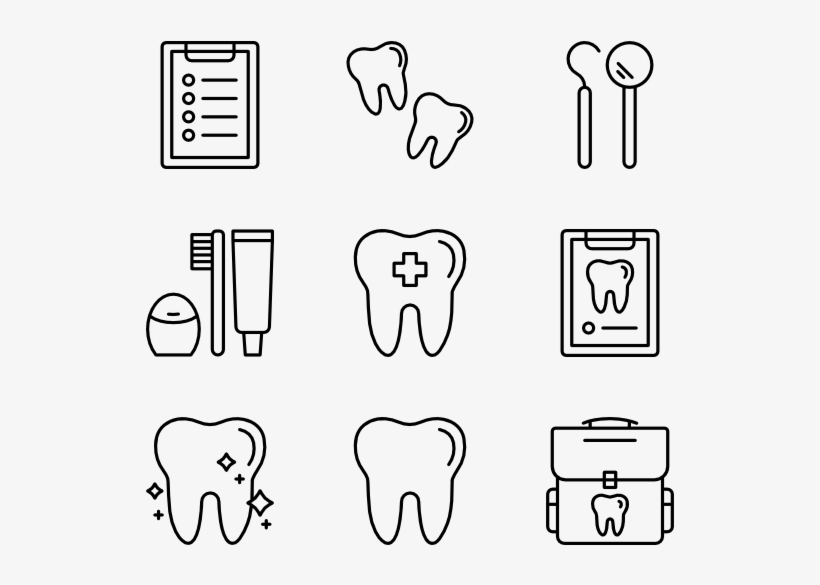Dental 50 Icons - Hand Drawn Icons Png, transparent png download