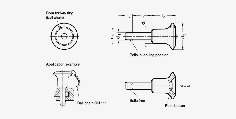 Stainless Steel Ball Lock Pins With Stainless Steel - Stainless Steel, transparent png download