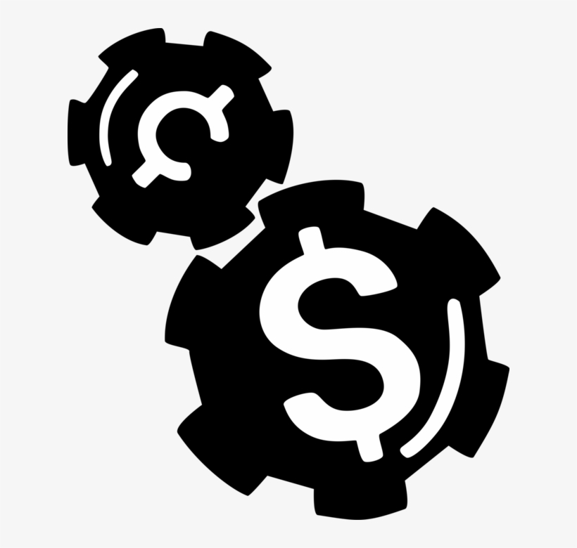 Vector Illustration Of Financial Cogwheel Mechanism - United States Dollar, transparent png download
