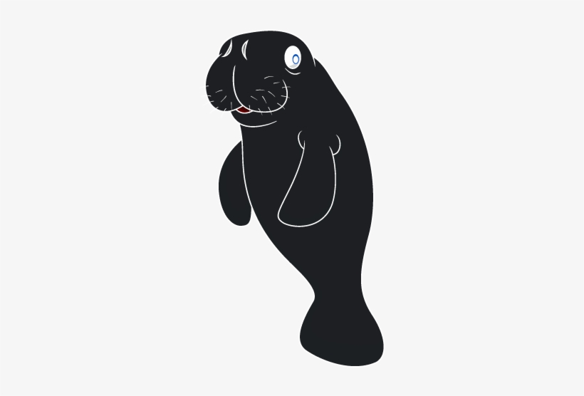 Manatee All Black - Black Manatee, transparent png download