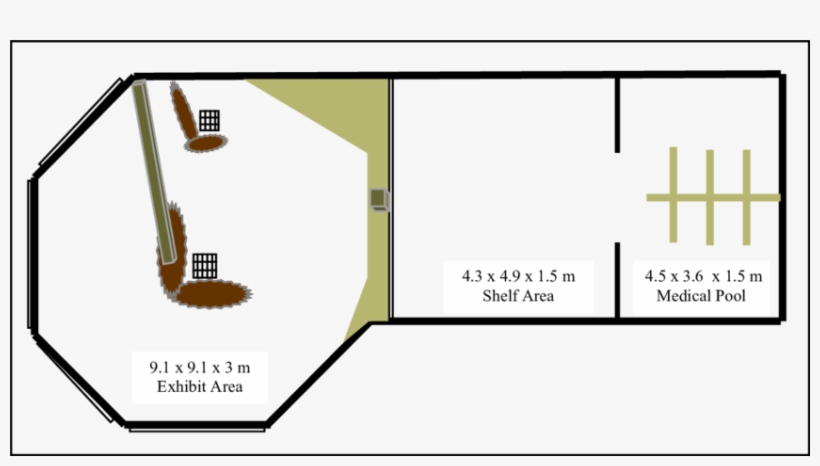 Diagram Of The 265,000 L Manatee Exhibit Composed Of - Diagram, transparent png download