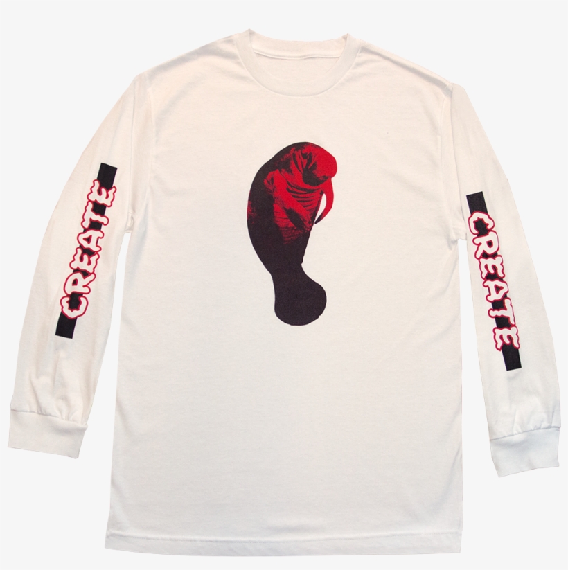 White Manatee - Long-sleeved T-shirt, transparent png download