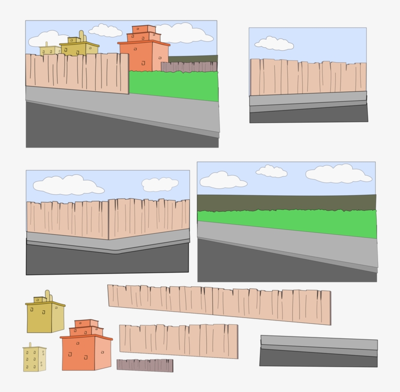 Fence Cartoon Sidewalk Garden /m/083vt - Clip Art, transparent png download