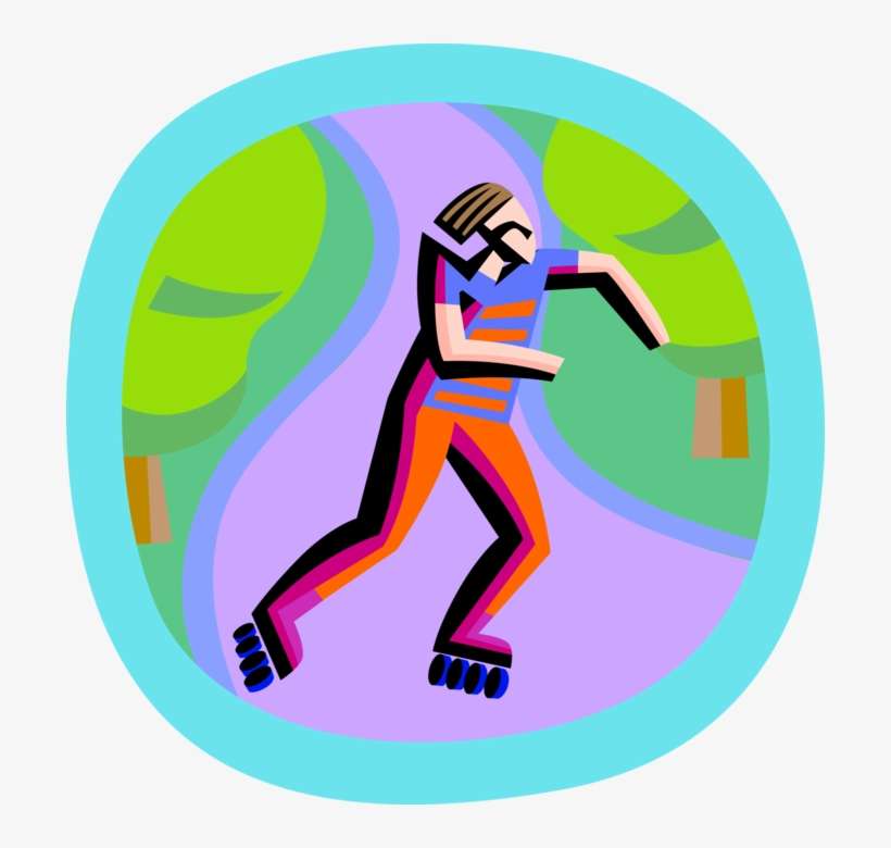 Vector Illustration Of Rollerblader Rollerblading On - Graphic Design, transparent png download