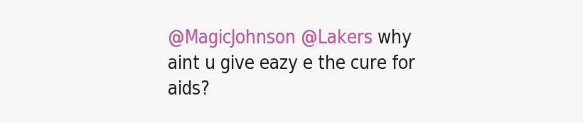 Eazy E, Magic Johnson, And Twitter Responses - Eazy E And Magic Johnson, transparent png download