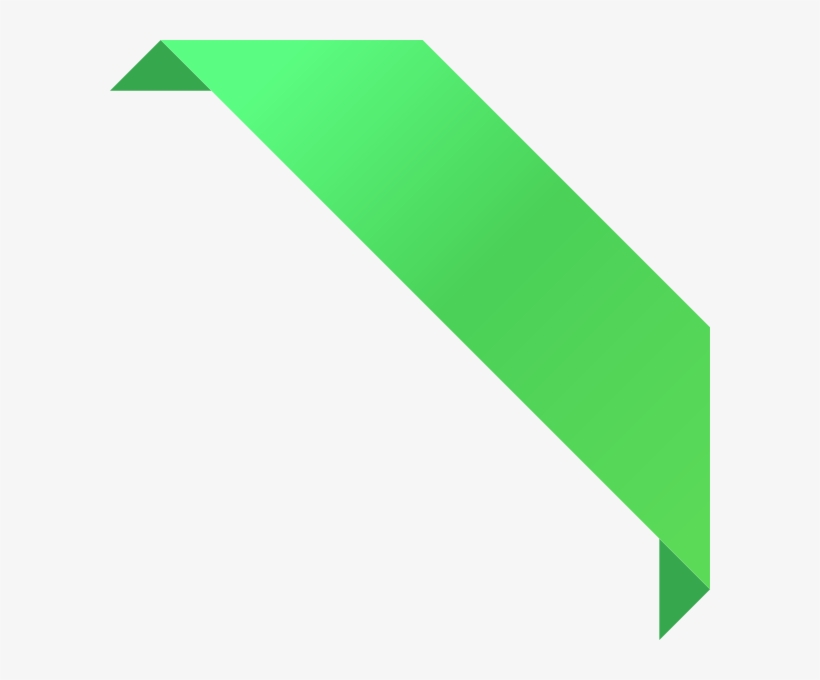Corner Ribbon - Green Corner Ribbon Png, transparent png download