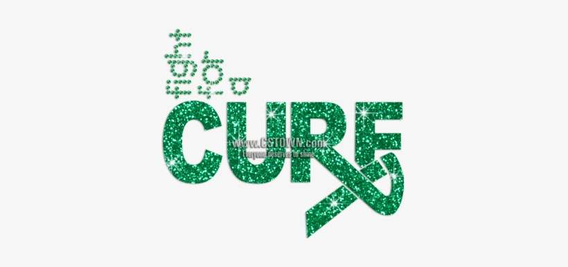 Fight For A Cure With Green Ribbon Glitter Rhinestone - Calligraphy, transparent png download