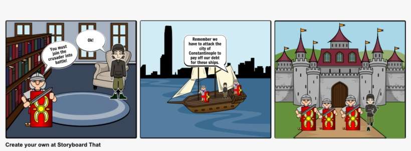 First Part Of The Fourth Crusade - Story Board That Fourth Crusade, transparent png download