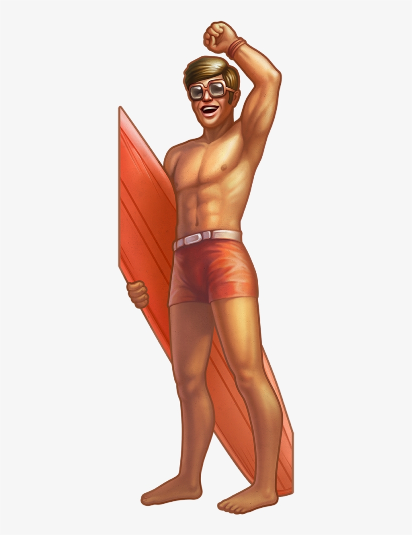 06 Character Man Surfer Large Wildwater Thumbnail - Man, transparent png download