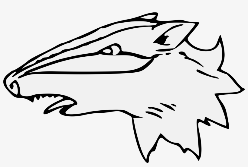 Badger's Head Erased - Line Art, transparent png download