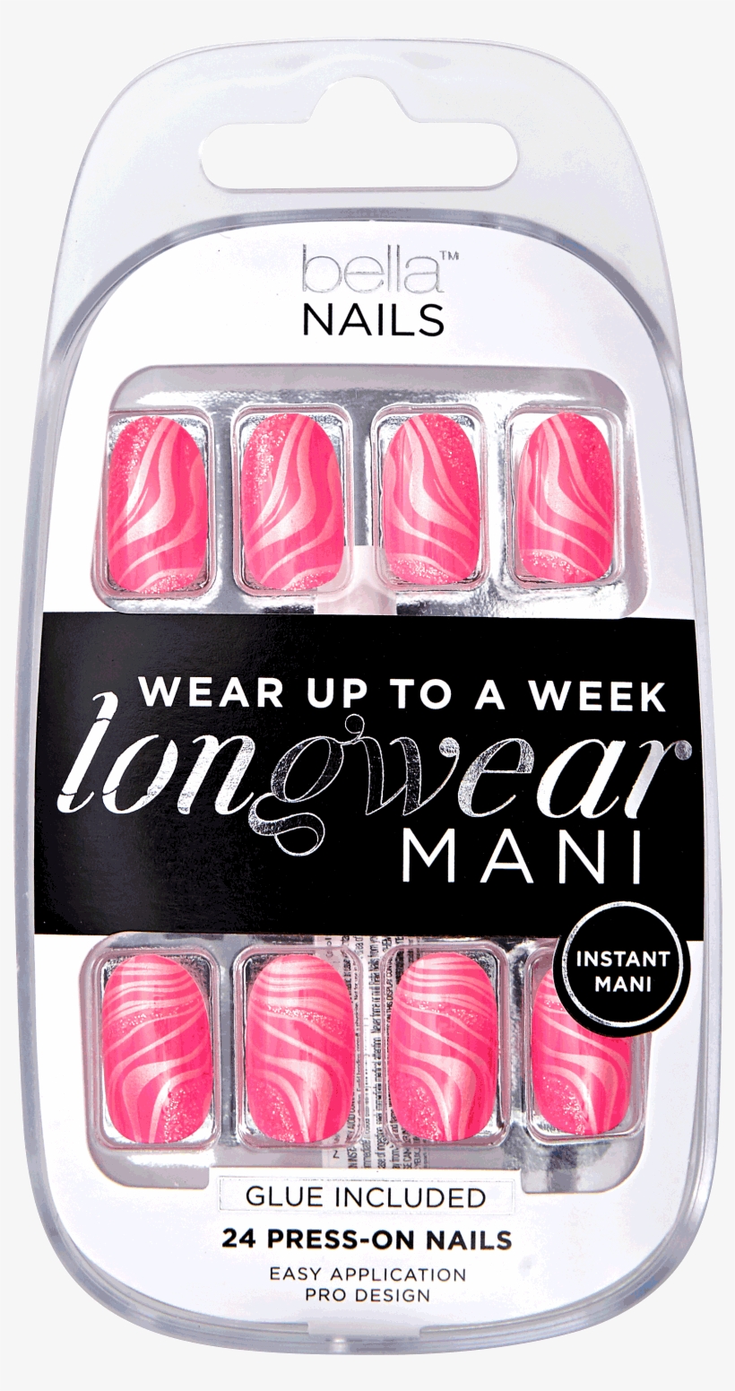 Neon Pink Swirl Pattern Press On Nails, transparent png download