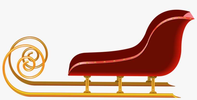 Red Sleigh Png Clip Art Image - Couch, transparent png download