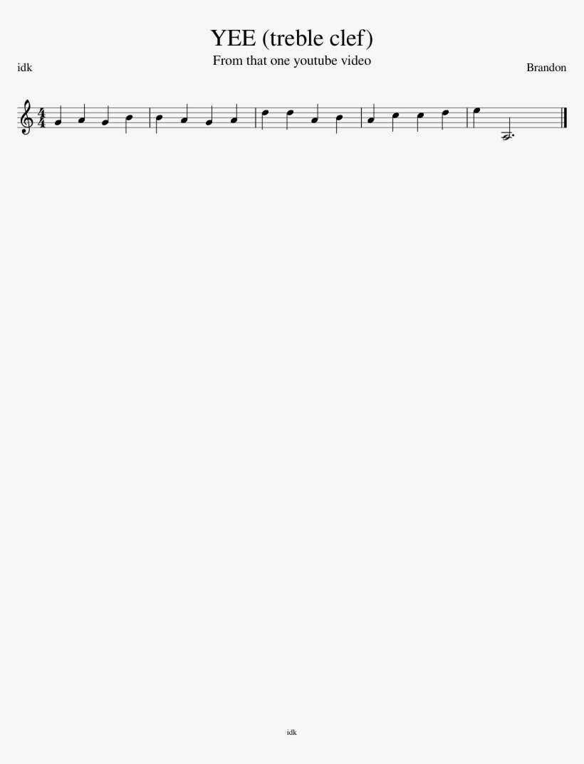 Yee Sheet Music Composed By Brandon 1 Of 1 Pages - Music, transparent png download