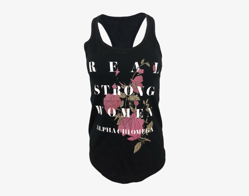 Alpha Chi Omega Real Strong Women Rose Tank - Active Tank, transparent png download