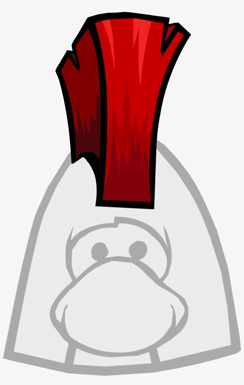 Red Mohawk Clothing Icon Id 1172 - Up Sweep Club Penguin, transparent png download