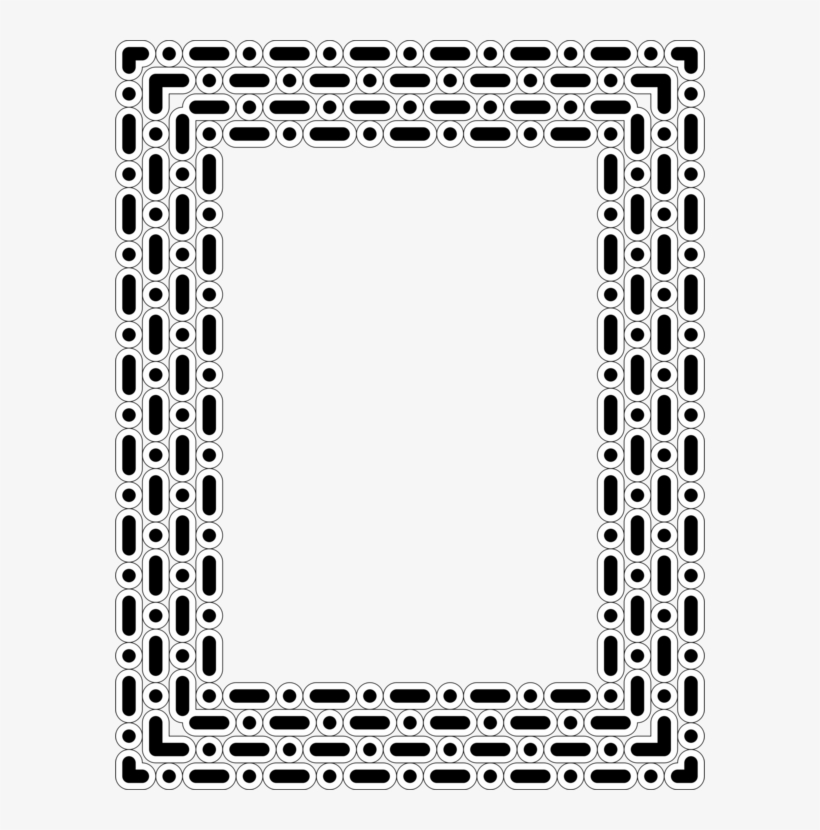 Picture Frames Square Rectangle White Color Free Commercial - کادر تذهیب سیاه و سفید, transparent png download