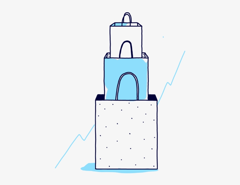 An Illustration Of Stacked Shopping Bags - Shopping Bag, transparent png download