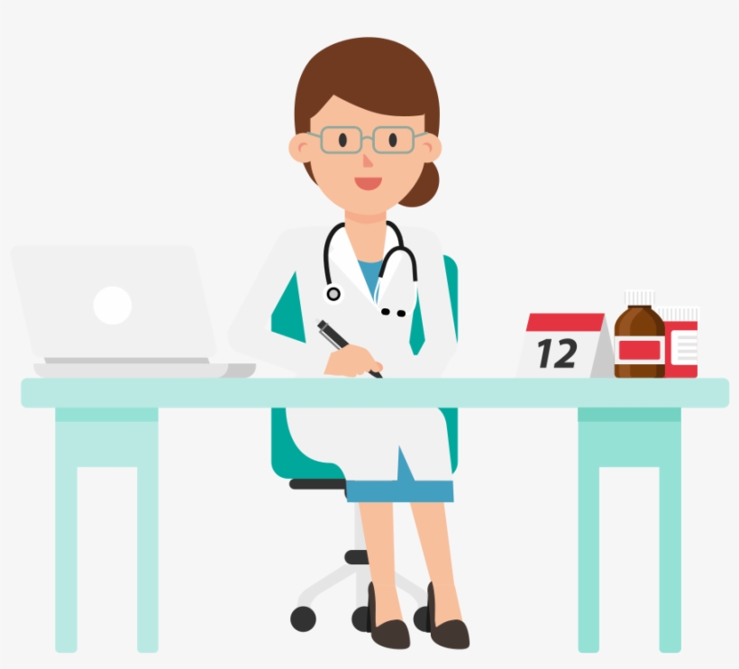 Open - Doctor And Patient Clipart Png, transparent png download