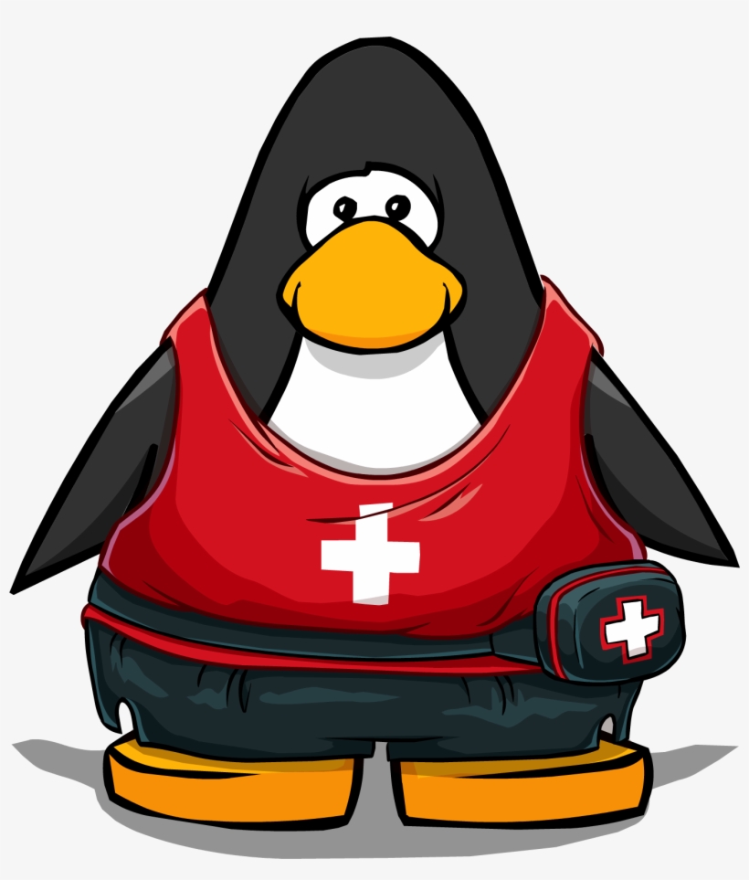 Lifesaver Outfit From A Player Card - Penguin From Club Penguin, transparent png download
