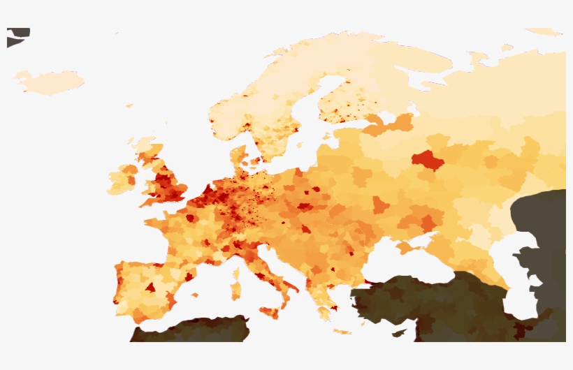 Population Density Europe - الكثافة السكانية في اوروبا, transparent png download