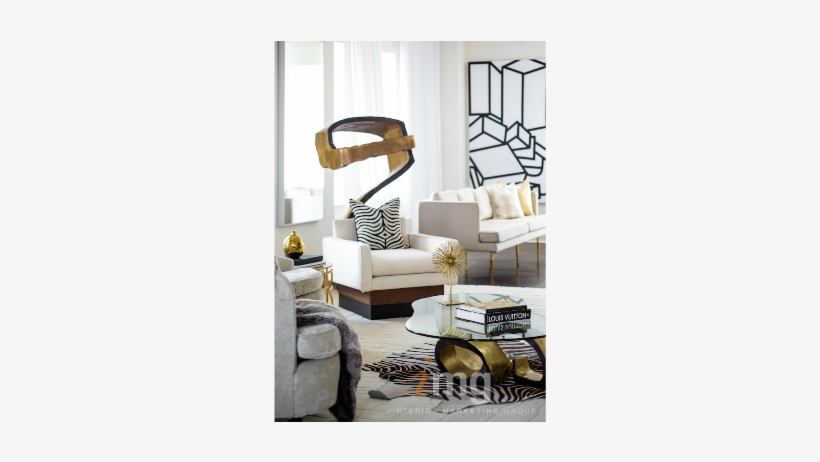 15 Sep 502 Park Ph Trump Living Room Gold Vignette - Living Room, transparent png download