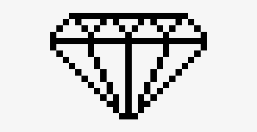 Black Diamond - White Diamond Pixel Art PNG Image | Transparent PNG