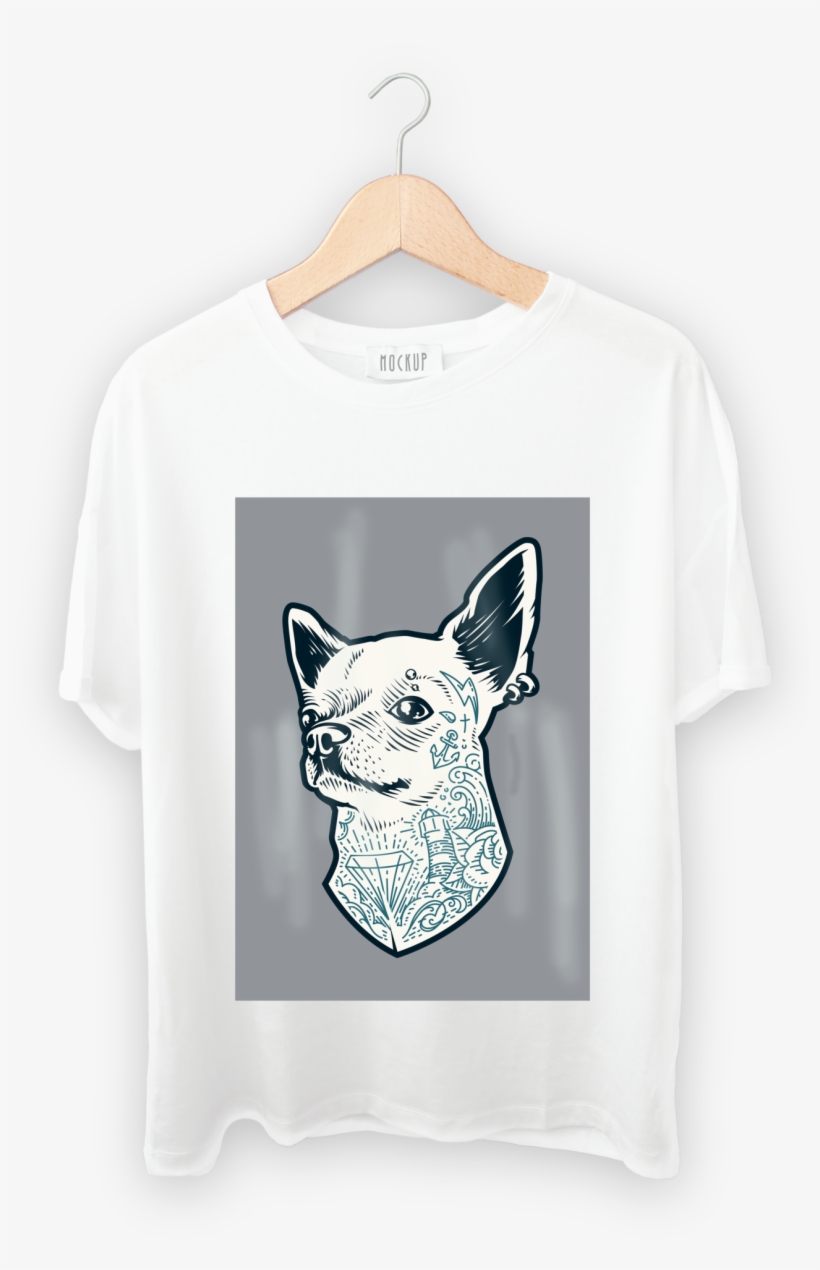 Tattooed Chihuahua T Shirt Diginewpress White Printed - Camisa Meu Partido É O Brasil, transparent png download